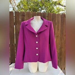 Tahari Arthur S. Levine magenta blazer size 14.